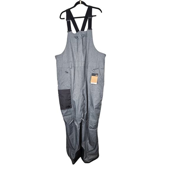 NEW North Face 3X Freedom Insulated Ski Snow Bib Light Gray Snowboard Outdoor
